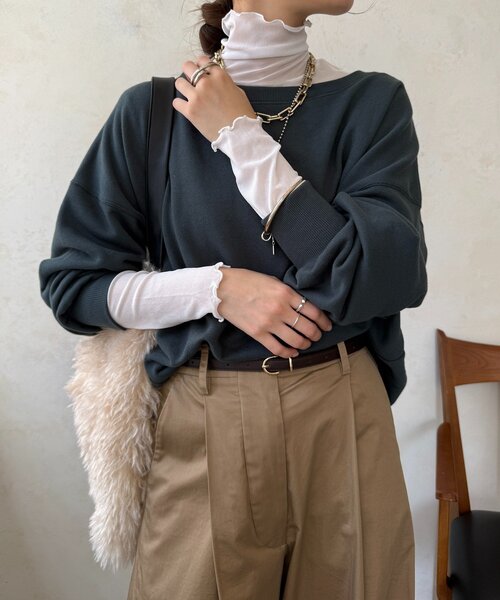 DouDou（ドゥドゥ）の「シアータートル（Tシャツ/カットソー・レディース・ブラック/サックスブルー/グレー/オフホワイト/ホワイト・FREE）」の14枚目の写真