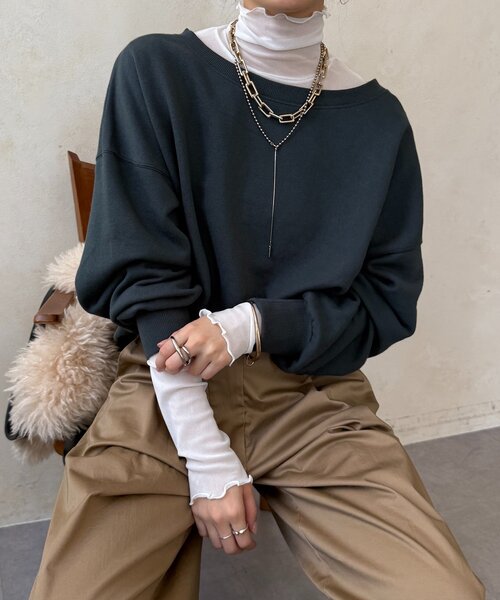 DouDou（ドゥドゥ）の「シアータートル（Tシャツ/カットソー・レディース・ブラック/サックスブルー/グレー/オフホワイト/ホワイト・FREE）」の16枚目の写真