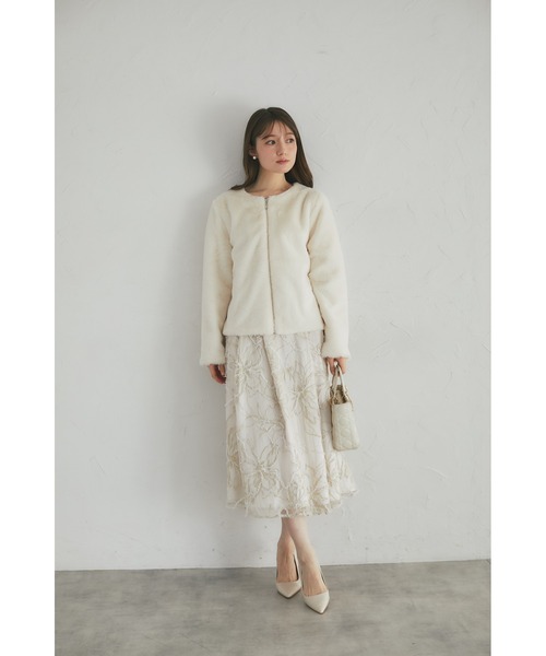 tocco closet(トッコ クローゼット)の「【ZOZO限定】エコファーベーシックブルゾン(ブルゾン・レディース・ブラック/オフホワイト/グレー/モカ/ベージュ・M)」の6枚目の写真
