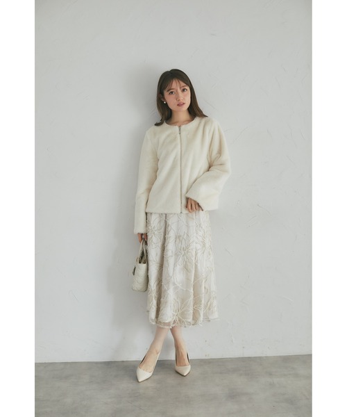 tocco closet(トッコ クローゼット)の「【ZOZO限定】エコファーベーシックブルゾン(ブルゾン・レディース・ブラック/オフホワイト/グレー/モカ/ベージュ・M)」の8枚目の写真