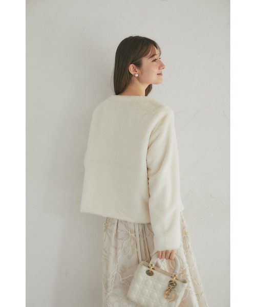 tocco closet(トッコ クローゼット)の「【ZOZO限定】エコファーベーシックブルゾン(ブルゾン・レディース・ブラック/オフホワイト/グレー/モカ/ベージュ・M)」の16枚目の写真