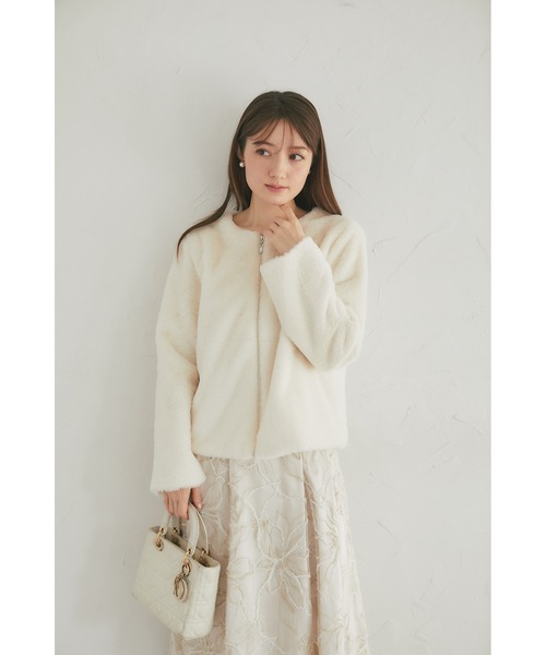 tocco closet(トッコ クローゼット)の「【ZOZO限定】エコファーベーシックブルゾン(ブルゾン・レディース・ブラック/オフホワイト/グレー/モカ/ベージュ・M)」の11枚目の写真