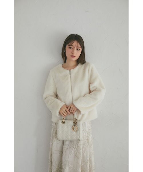 tocco closet(トッコ クローゼット)の「【ZOZO限定】エコファーベーシックブルゾン(ブルゾン・レディース・ブラック/オフホワイト/グレー/モカ/ベージュ・M)」の10枚目の写真