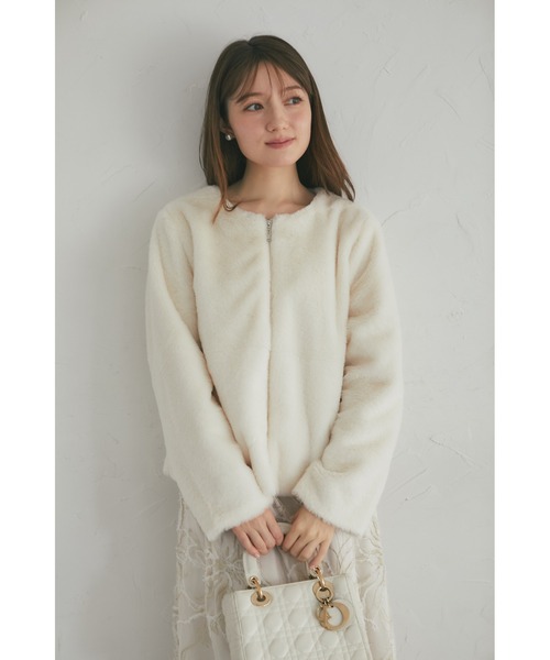 tocco closet(トッコ クローゼット)の「【ZOZO限定】エコファーベーシックブルゾン(ブルゾン・レディース・ブラック/オフホワイト/グレー/モカ/ベージュ・M)」の13枚目の写真