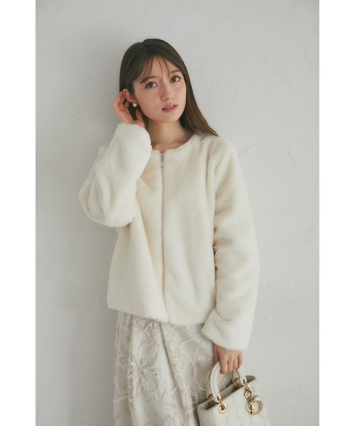 tocco closet(トッコ クローゼット)の「【ZOZO限定】エコファーベーシックブルゾン(ブルゾン・レディース・ブラック/オフホワイト/グレー/モカ/ベージュ・M)」の14枚目の写真