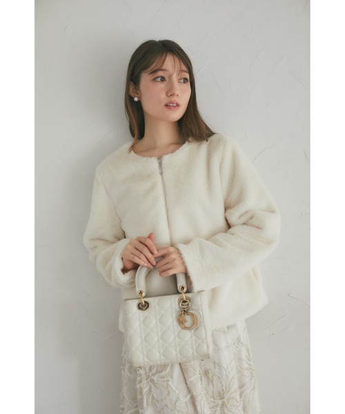 tocco closet(トッコ クローゼット)の「【ZOZO限定】エコファーベーシックブルゾン(ブルゾン・レディース・ブラック/オフホワイト/グレー/モカ/ベージュ・M)」の12枚目の写真