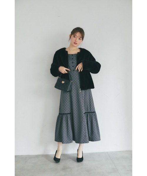 tocco closet(トッコ クローゼット)の「【ZOZO限定】エコファーベーシックブルゾン(ブルゾン・レディース・ブラック/オフホワイト/グレー/モカ/ベージュ・M)」の17枚目の写真
