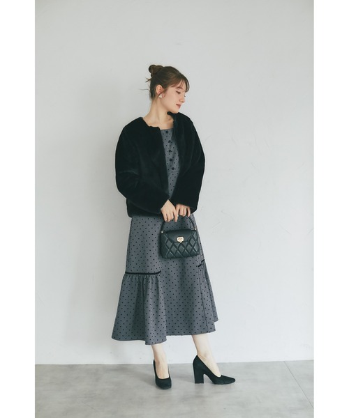 tocco closet(トッコ クローゼット)の「【ZOZO限定】エコファーベーシックブルゾン(ブルゾン・レディース・ブラック/オフホワイト/グレー/モカ/ベージュ・M)」の21枚目の写真