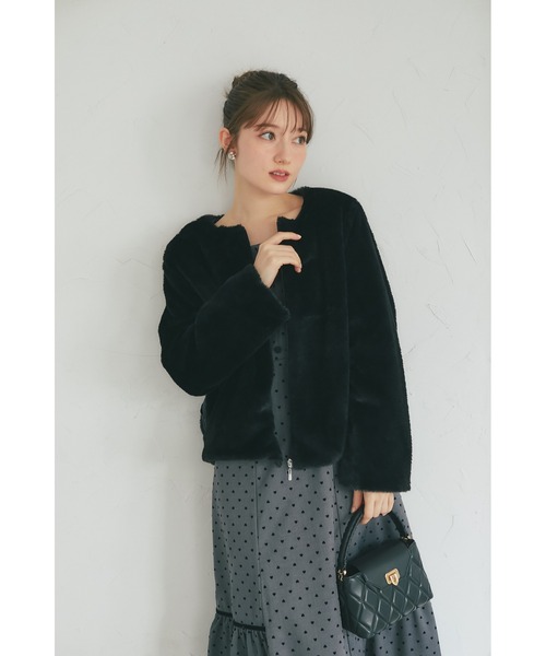 tocco closet(トッコ クローゼット)の「【ZOZO限定】エコファーベーシックブルゾン(ブルゾン・レディース・ブラック/オフホワイト/グレー/モカ/ベージュ・M)」の22枚目の写真