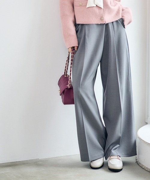 12Twelve Agenda(トゥエルブ アジェンダ)の「ラップ風アシメデザインワイドパンツ(その他パンツ・レディース・グレー/ベージュ・M/S)」の1枚目の写真
