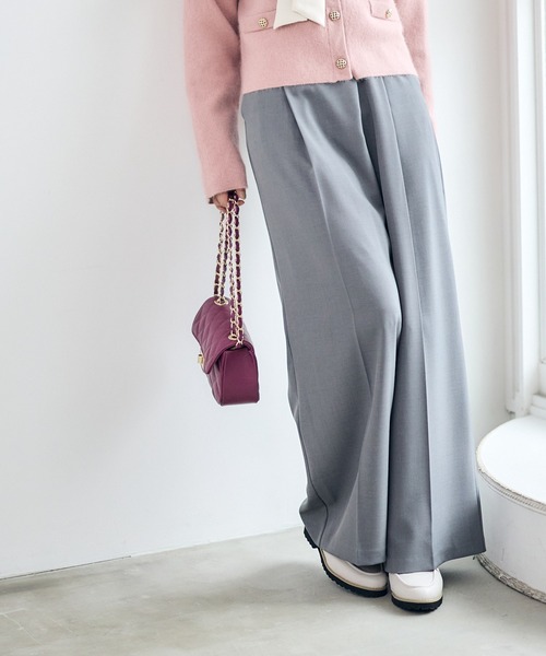 12Twelve Agenda(トゥエルブ アジェンダ)の「ラップ風アシメデザインワイドパンツ(その他パンツ・レディース・グレー/ベージュ・M/S)」の7枚目の写真