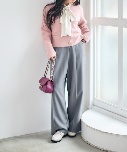 12Twelve Agenda(トゥエルブ アジェンダ)の「ラップ風アシメデザインワイドパンツ(その他パンツ・レディース・グレー/ベージュ・M/S)」の8枚目の写真