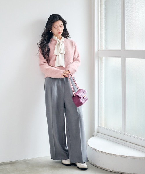 12Twelve Agenda(トゥエルブ アジェンダ)の「ラップ風アシメデザインワイドパンツ(その他パンツ・レディース・グレー/ベージュ・M/S)」の9枚目の写真