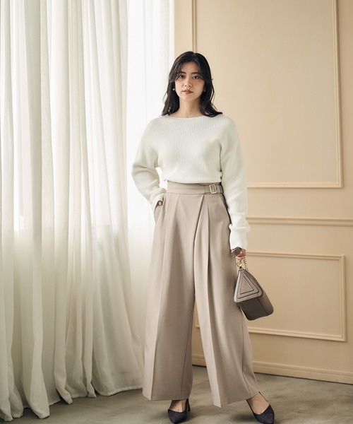 12Twelve Agenda(トゥエルブ アジェンダ)の「ラップ風アシメデザインワイドパンツ(その他パンツ・レディース・グレー/ベージュ・M/S)」の5枚目の写真