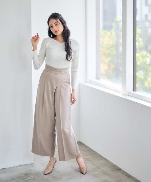 12Twelve Agenda(トゥエルブ アジェンダ)の「ラップ風アシメデザインワイドパンツ(その他パンツ・レディース・グレー/ベージュ・M/S)」の17枚目の写真