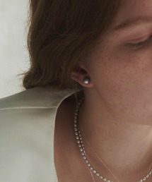 【les bon bon】charcoal pearl stud pierce/チャコール パール スタッド ピアス BOB851