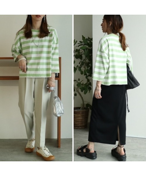 zena(ジェナ)の「太ボーダークロップド7分袖PO(Tシャツ/カットソー・レディース・ホワイト系その他/ホワイト系その他2・FREE)」の11枚目の写真
