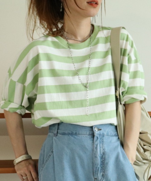 zena(ジェナ)の「太ボーダークロップド7分袖PO(Tシャツ/カットソー・レディース・ホワイト系その他/ホワイト系その他2・FREE)」の5枚目の写真