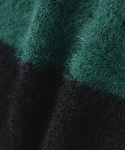DANKE SCHON(ダンケシェーン)の「【WEB&DEPOT限定】DankeSchon/ダンケシェーン/SHAGGY BORDER CREWNECK(ニット/セーター・レディース・ホワイト/モスグリーン・L/XL/M)」の8枚目の写真
