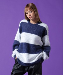 【WEB&DEPOT限定】DankeSchon/ダンケシェーン/SHAGGY BORDER CREWNECK