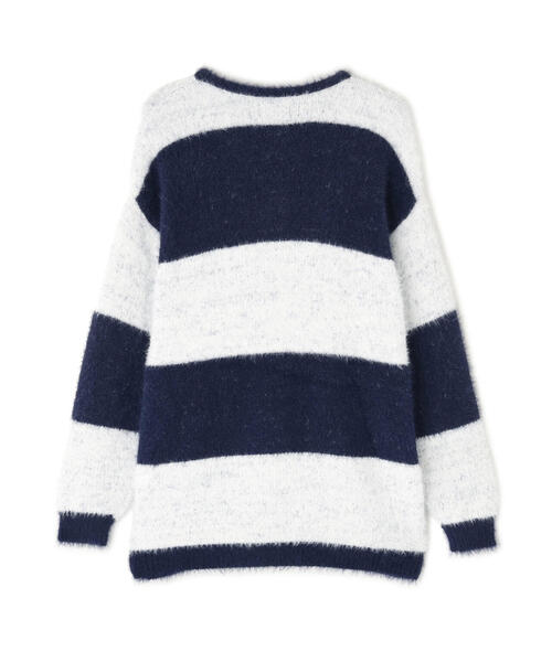 DANKE SCHON(ダンケシェーン)の「【WEB&DEPOT限定】DankeSchon/ダンケシェーン/SHAGGY BORDER CREWNECK(ニット/セーター・レディース・ホワイト/モスグリーン・L/XL/M)」の11枚目の写真