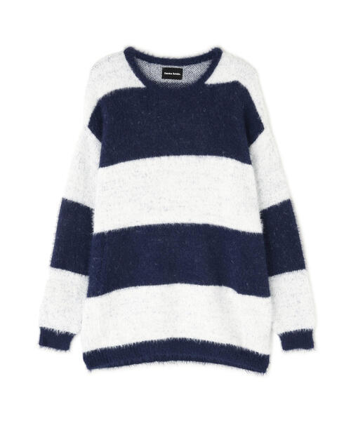 DANKE SCHON(ダンケシェーン)の「【WEB&DEPOT限定】DankeSchon/ダンケシェーン/SHAGGY BORDER CREWNECK(ニット/セーター・レディース・ホワイト/モスグリーン・L/XL/M)」の21枚目の写真