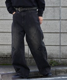 SUPPLIER（サプライヤー）の「SUPPLIER/サプライヤー Cross Leather Patch Baggy Denim Pants クロスモチーフ バギーデニムパンツ（デニムパンツ・メンズ）」