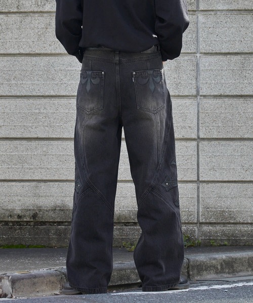 supplier サプライヤー クロス レザー パッチ バギー デニム パンツ SUPPLIER（サプライヤー）の「SUPPLIER/サプライヤー Cross Leather