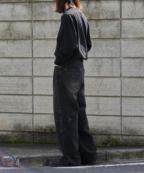 セール】SUPPLIER/サプライヤー Cross Leather Patch Baggy Denim