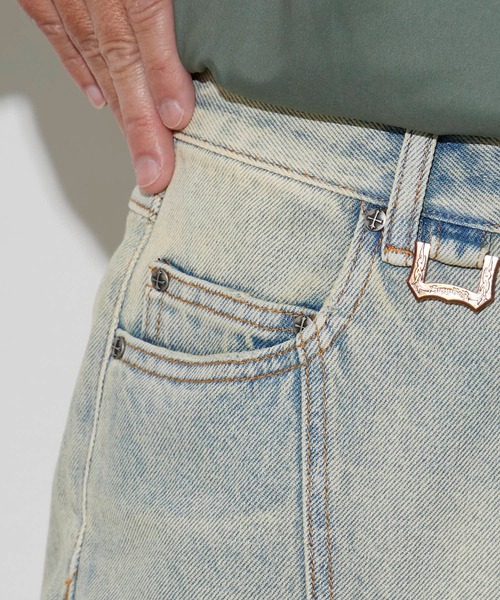 セール】SUPPLIER/サプライヤー Cross Leather Patch Baggy Denim