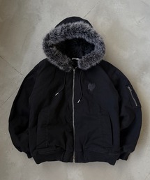 ONCILY（オンシェリー）の「HEART LOGO DUCK FAUX-FUR BLOUSON / ハートロゴダックフェイクファーブルゾン（ブルゾン）」