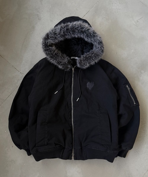 HEART LOGO DUCK FAUX-FUR BLOUSON / ハートロゴダックフェイクファー