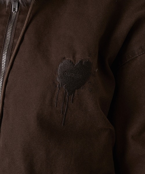 HEART LOGO DUCK FAUX-FUR BLOUSON / ハートロゴダックフェイクファー