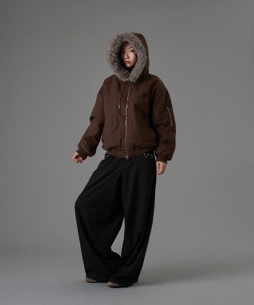 HEART LOGO DUCK FAUX-FUR BLOUSON / ハートロゴダックフェイクファー