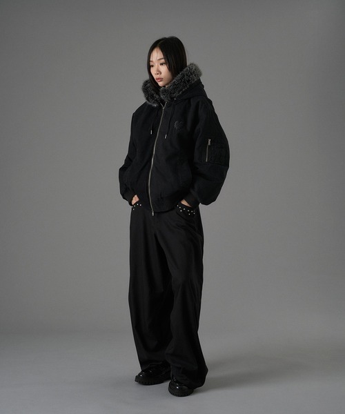 HEART LOGO DUCK FAUX-FUR BLOUSON / ハートロゴダックフェイクファー