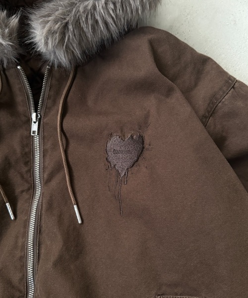 HEART LOGO DUCK FAUX-FUR BLOUSON / ハートロゴダックフェイクファー