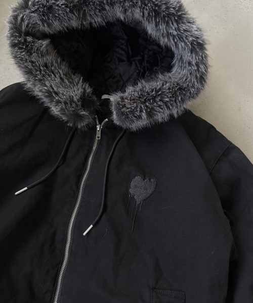 HEART LOGO DUCK FAUX-FUR BLOUSON / ハートロゴダックフェイクファー