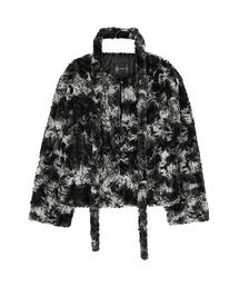 FLAREUP（フレアアップ）の「Scarf Fur Jacket (FL-041_Black)（ムートンコート）」