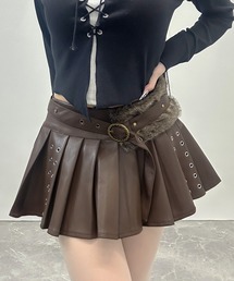 ミニ プリーツスカート スカート ベルト」に該当するレディース