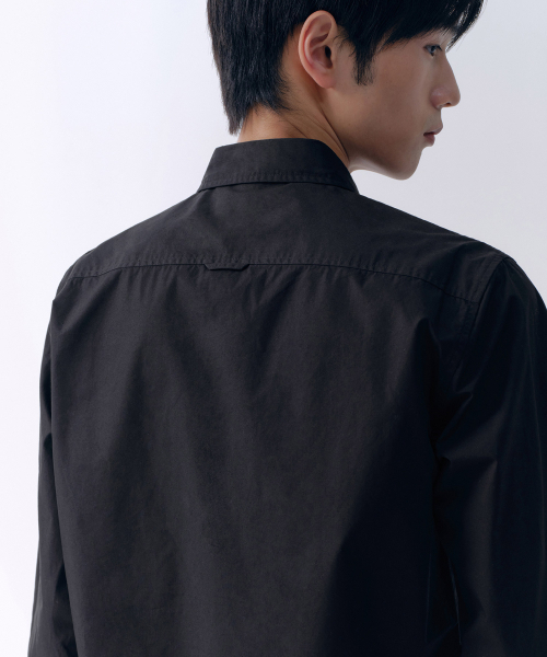 MUSINSA STANDARD（ムシンサスタンダード）の「ベーシックウォッシュドポプリンシャツ[ブラック]（シャツ/ブラウス・メンズ・その他・SMALL/MEDIUM/LARGE/X-LARGE/XX-LARGE）」の4枚目の写真