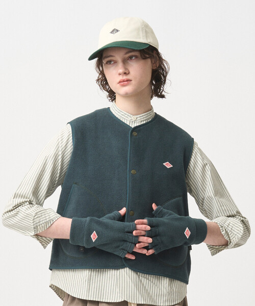 DANTON(ダントン)の「FLEECE FINGERLESS GLOVES(手袋・レディース・チャコール/ダークグレー/グリーン/クリーム/オレンジ系その他/ブラック/カーキ・S/M)」の9枚目の写真