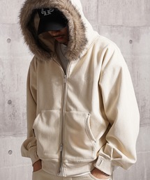 Laufer（ロイファー）の「【Laufer】ファー使い コーデュロイ ショートジャケット / Fur Corduroy Short Jacket / セットアップ 可能（ブルゾン）」