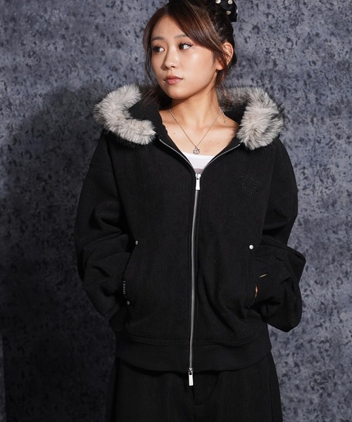 Laufer(ロイファー)の「【Laufer】ファー使い コーデュロイ ショートジャケット / Fur Corduroy Short Jacket / セットアップ 可能(ブルゾン・メンズ・ブラック/ブラウン/アイボリー・M/L)」の13枚目の写真