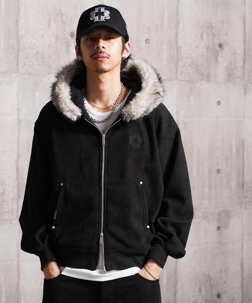 Laufer(ロイファー)の「【Laufer】ファー使い コーデュロイ ショートジャケット / Fur Corduroy Short Jacket / セットアップ 可能(ブルゾン・メンズ・ブラック/ブラウン/アイボリー・M/L)」の17枚目の写真