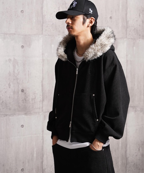 Laufer(ロイファー)の「【Laufer】ファー使い コーデュロイ ショートジャケット / Fur Corduroy Short Jacket / セットアップ 可能(ブルゾン・メンズ・ブラック/ブラウン/アイボリー・M/L)」の19枚目の写真