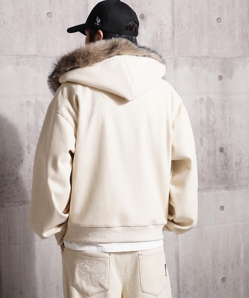 Laufer(ロイファー)の「【Laufer】ファー使い コーデュロイ ショートジャケット / Fur Corduroy Short Jacket / セットアップ 可能(ブルゾン・メンズ・ブラック/ブラウン/アイボリー・M/L)」の11枚目の写真