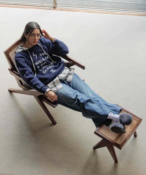 ALAND（エーランド）の「【UNISEX】ALAND×INAPSQUARE／ジャガードニットプルオーバー（ニット/セーター・レディース・ネイビー/チャコール・LARGE/SMALL）」の3枚目の写真