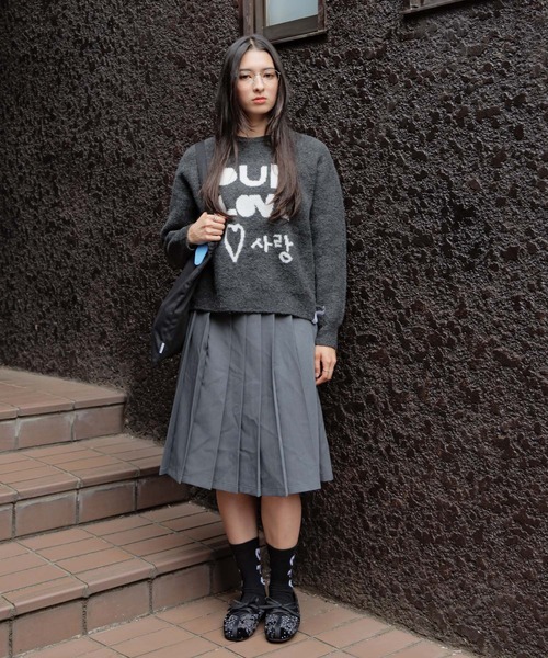 ALAND（エーランド）の「【UNISEX】ALAND×INAPSQUARE／ジャガードニットプルオーバー（ニット/セーター・レディース・ネイビー/チャコール・LARGE/SMALL）」の7枚目の写真