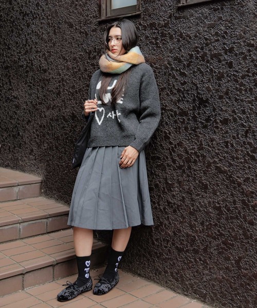 ALAND（エーランド）の「【UNISEX】ALAND×INAPSQUARE／ジャガードニットプルオーバー（ニット/セーター・レディース・ネイビー/チャコール・LARGE/SMALL）」の8枚目の写真