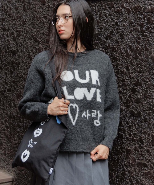 ALAND（エーランド）の「【UNISEX】ALAND×INAPSQUARE／ジャガードニットプルオーバー（ニット/セーター・レディース・ネイビー/チャコール・LARGE/SMALL）」の9枚目の写真